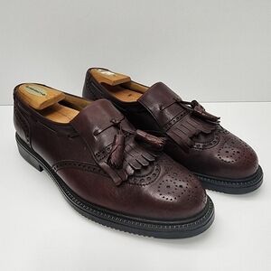 Bally Spino Kiltie Wingtip Tassel Loafers Mahogany Brown Size 7.5